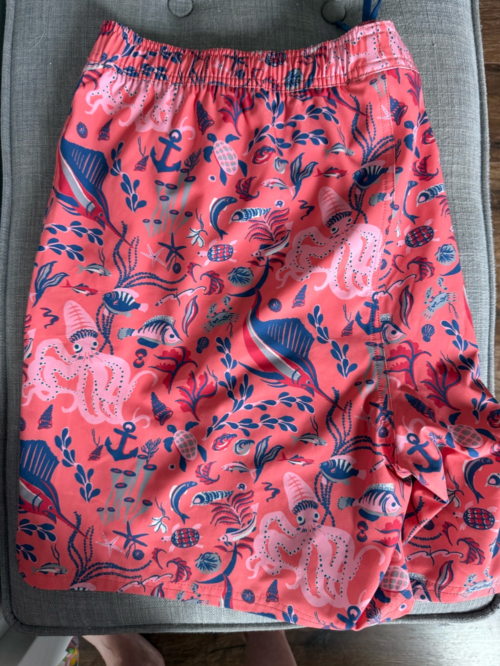 Coral Nautical Print Swimwear Bottoms